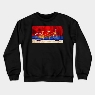 Yellow Tandem Bike Crewneck Sweatshirt